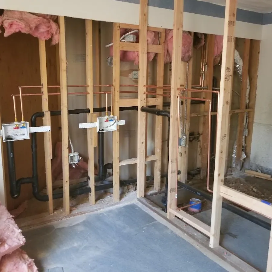Copper pipe rough-in and plumbing installation in Rosemead